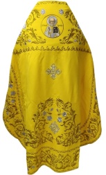 Priest Vestment, embroidered on gabardine, "Rose" embroidery with embroidered galloon