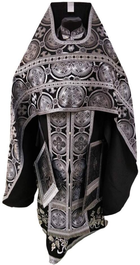 Priest Vestments, Brocade "Kyiv Cross" with Sewn Galloon