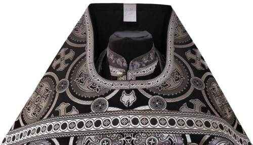 Priest Vestments, Brocade "Kyiv Cross" with Sewn Galloon