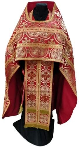Priest Vestments, Brocade "Kyiv Cross" with Sewn Galloon