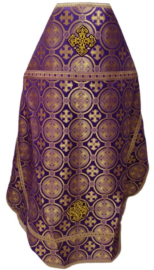 Priest Vestments, Brocade "Kyiv Cross" with Sewn Galloon