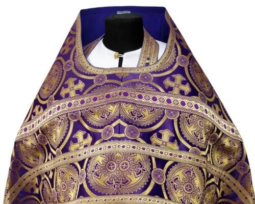 Priest Vestments, Brocade "Kyiv Cross" with Sewn Galloon