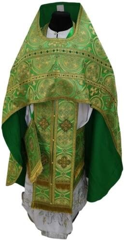 Priest Vestments, Brocade "Kyiv Cross" with Sewn Galloon