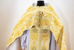 Priest Vestments, Brocade "Kyiv Cross" with Sewn Galloon