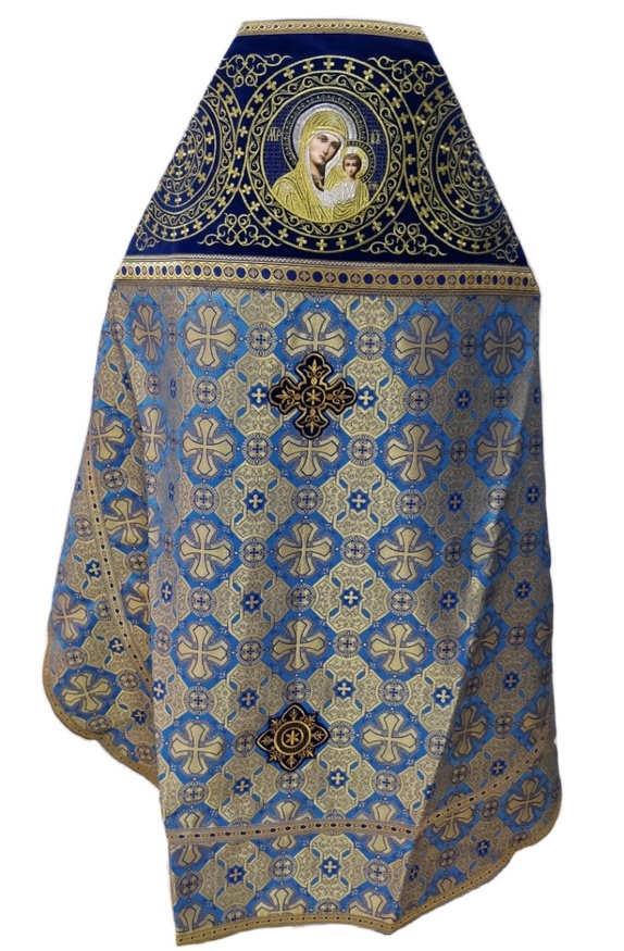 Priest Vestments Combined with Brocade "Athonite Cross", with Embroidered Epitrachelion, Embroidery "Circle"