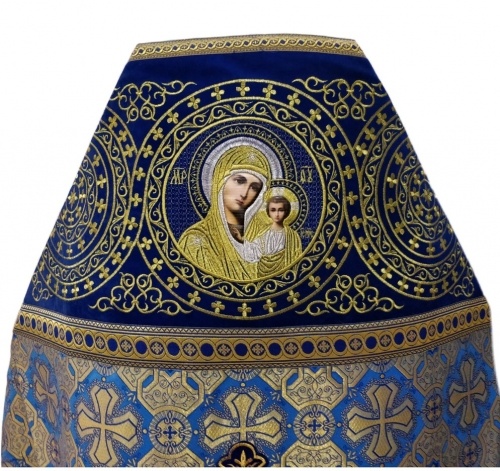 Priest Vestments Combined with Brocade "Athonite Cross", with Embroidered Epitrachelion, Embroidery "Circle"