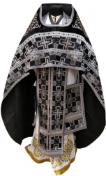 Priest Vestment Combined Brocade "Patriarchal Cross" with Embroidered Epitrachelion, Embroidery "New Embroidery"