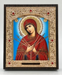 Icon of the Mother of God "The Seven Arrows" 11x13