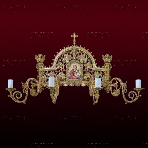 Wall Lamp for 4 Candles with Icon (No. 78)