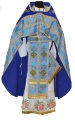 Priest Vestment Combined of Brocade "Pokrovsky Cross" with Embroidered Epitrachelion, Embroidery "New Pattern"