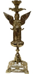 Table Candle Holder, "Angel", brass, 36×15cm