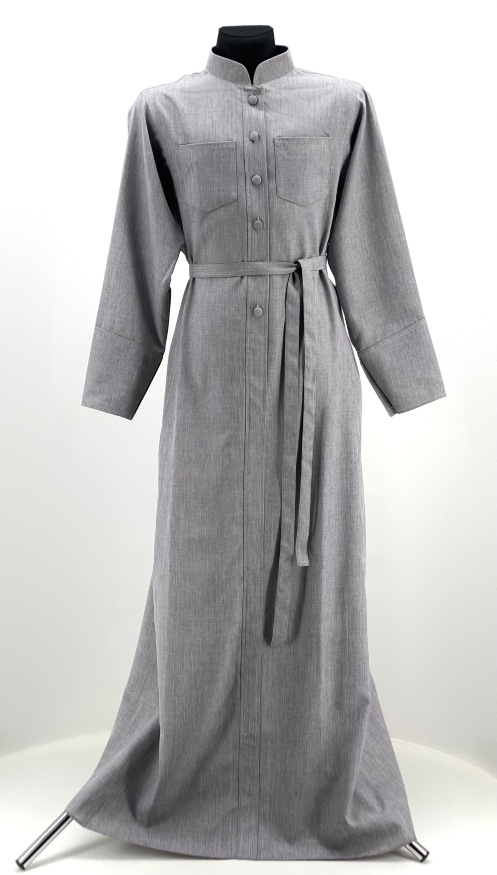 Podryasnik with Embroidery, Greek Style, Linen-Gabardine Fabric