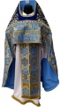 Priest Vestments Combined from Brocade "Greek Cross" with Embroidered Epitrachelion, Embroidery "Rose"