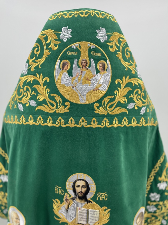 Embroidered Vestments on Velvet, Embroidered Center with Icons, Embroidered Galloon