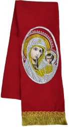 Bookmark with Icon of the Mother of God, red