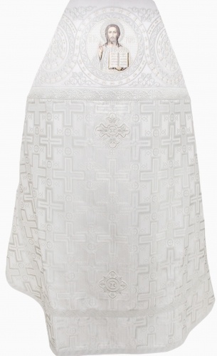 Priest Vestments Combined from Brocade "Lavra Cross" with Embroidered Epitrachelion, Pattern "Circle"