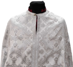 Priest Vestments Greek Style, Brocade Fabric with Sewn Galloon