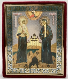 Icon of the Holy Martyr Grand Duchess Elisaveta and Barbara 23x19