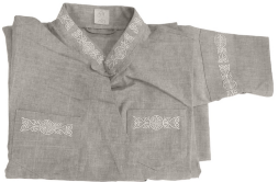 Podryasnik with Embroidery, Greek Style, Linen-Gabardine Fabric