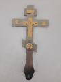 Altar Cross, metal, silver, gold icon, 33.5×17.5 cm