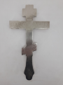 Altar Cross, metal, silver, gold icon, 33.5×17.5 cm