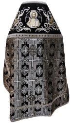 Priest Vestment Combined Brocade "Pokrovsky Cross" with Embroidered Epitrachelion, Embroidery "New Embroidery"