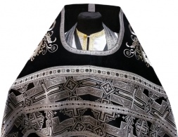 Priest Vestment Combined Brocade "Pokrovsky Cross" with Embroidered Epitrachelion, Embroidery "New Embroidery"