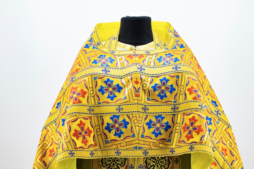 Priest Vestments, Turkish Brocade with Sewn Galloon