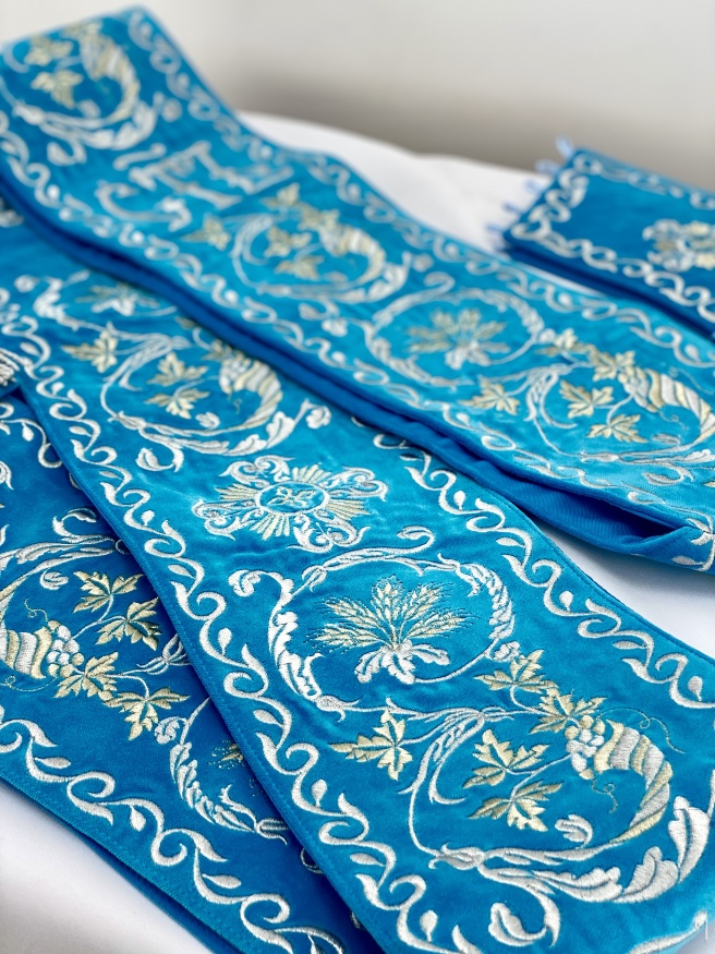 Double Orarion with Hand Cuffs, Embroidery "Leaf"