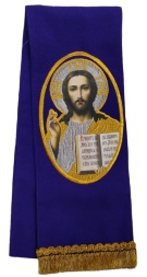 Bookmark with Icon of the Savior, purple
