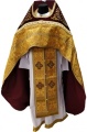 Priest Vestment Combined from Brocade "Solar Cross" with Embroidered Epitrachelion, Embroidery "Circle"