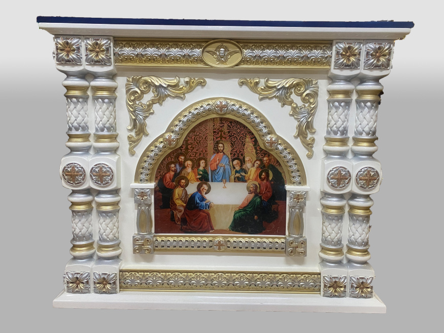 Altar Table 100×100 cm internal (103×124×124 cm) on 2 columns
