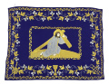 Veil Set and Aer with Embroidery "Carrying of the Cross", with Embroidered Galloon