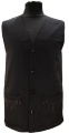 Vest with "Grapevine" embroidery, black color, wet silk fabric