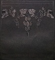 Vest with "Grapevine" embroidery, black color, wet silk fabric