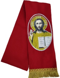 Bookmark with the Icon of the Savior, red