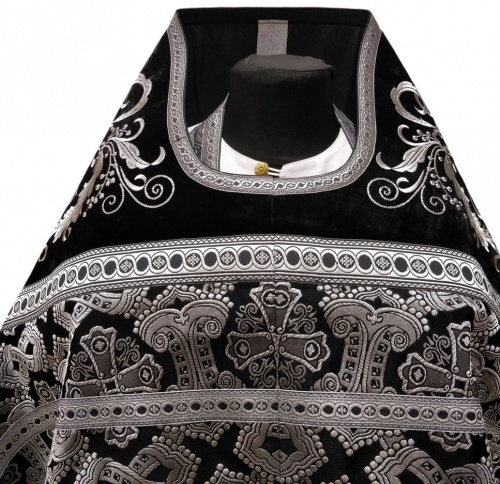 Priest Vestments Combined Brocade "Greek Cross" with Embroidered Epitrachelion, Embroidery "New Embroidery"