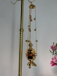 Hexagonal Censer, Gilded with Bells