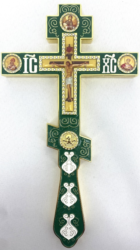 Altar Cross, cast, No. 3, printed Icon of the Savior, 26×14.5cm