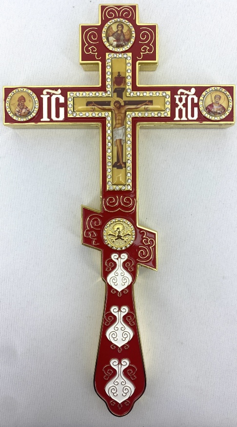 Altar Cross, cast, No. 3, printed Icon of the Savior, 26×14.5cm