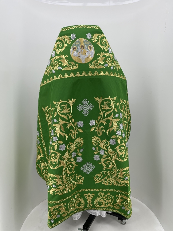 Priest Vestments, Embroidered Gabardine, Embroidered Center with Embroidered Galloon