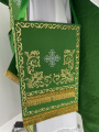 Priest Vestments, Embroidered Gabardine, Embroidered Center with Embroidered Galloon