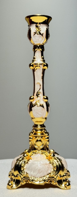 Altar Candlestick, white (China), 17×8 cm