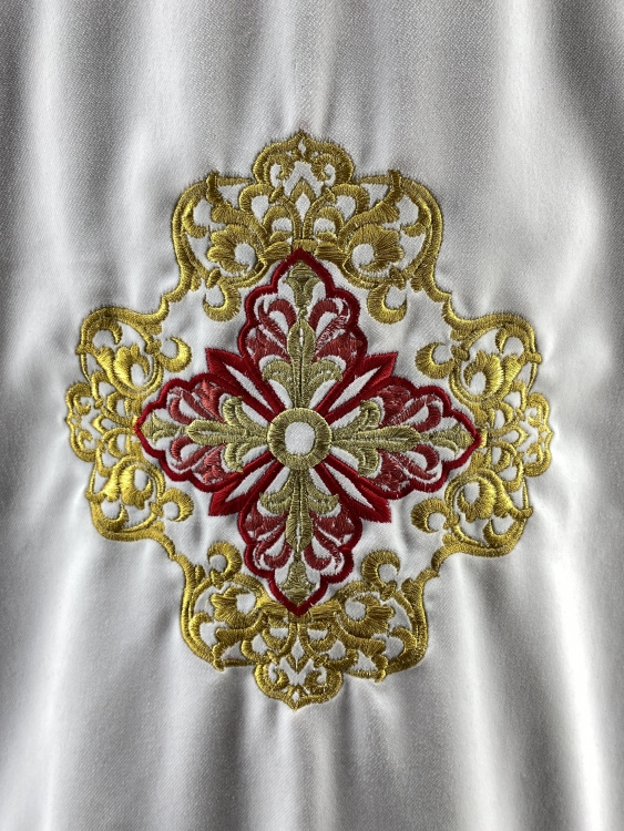 Combined priest vestment embroidered on velvet, with embroidered icons, "Paschal" embroidery