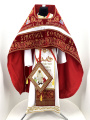 Combined priest vestment embroidered on velvet, with embroidered icons, "Paschal" embroidery