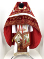 Combined priest vestment embroidered on velvet, with embroidered icons, "Paschal" embroidery