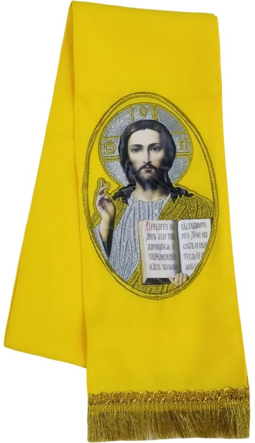 Bookmark with the Icon of the Savior, yellow