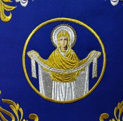 Priest Vestments, Embroidered Gabardine, "Rose" Embroidery with Embroidered Galloon