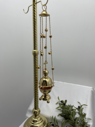 Large Round Gilded Censer with Bells