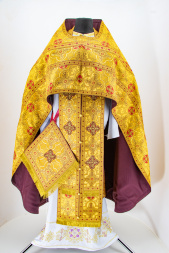 Priest Vestments, Turkish Brocade "Iveron Cross" with Sewn Galloon